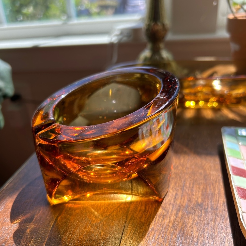 Vintage Mid Century Viking Glass Orb Ashtray
